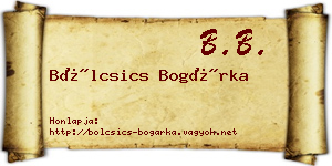 Bölcsics Bogárka névjegykártya